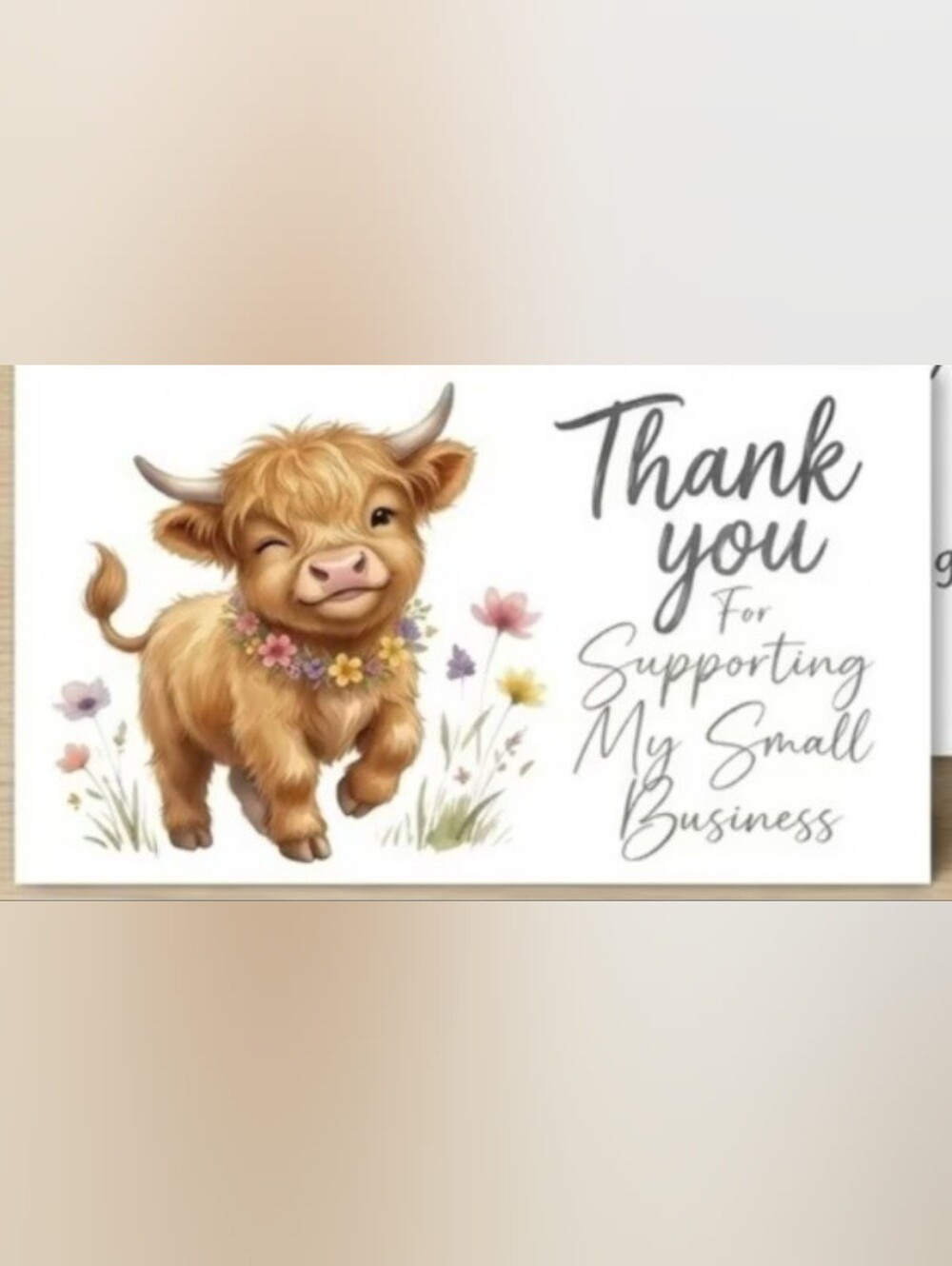 Highland Cow Thank You Business Cards (50)